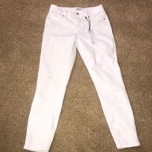 White stretchy high waisted jeans